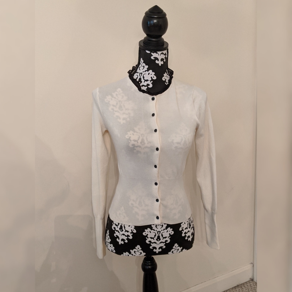 The Limited white and black cardigan